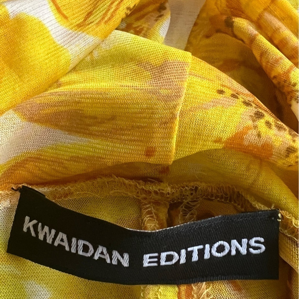 Kwaidan Editions Floral Mesh Roll Neck Top Yellow Size 40 (US 8) - Picture 10 of 11